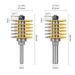 Trapezoidal Finger Joint Woodworking Router Bit, 8/12mm Shank Carbide Tenon Cutter for Wood Panel Splice - Image 2