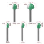 Wood trimmer cutter head round nose bits for bottom carving, wall panel grooving and folding in decoration construction
