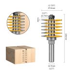 Trapezoidal Finger Joint Woodworking Router Bit, 8/12mm Shank Carbide Tenon Cutter for Wood Panel Splice - Image 3