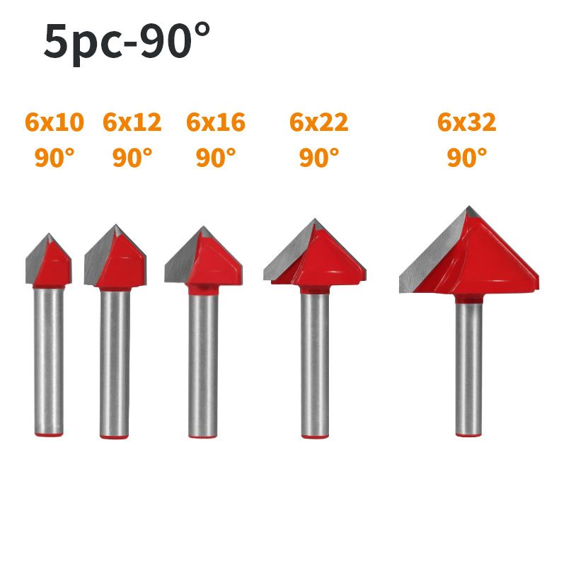 O1CN01t7U0e31gpzI0VyNmP_!!2216239184192-0-cib 6 Shank V-Type Woodworking Router Bits, 60 to 150 Degree 3D Engraving Cutters for Panel Folding & Milling - Image 1