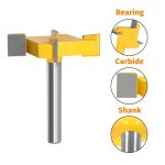 Woodworking Milling Cutters for Grooving & Bottom Trimming4 Flute T-Slot Router Bit 4Pcs Set, 6mm & 1/4" Shank - Image 4