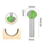8mm Shank Green Round Nose Bits Semicircle Relief Carving Woodworking Router Bit for Engraving Machine Grooving - Image 2