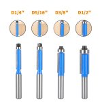8mm shank bearing trimming woodworking router bit double‑flute straight cutter head for wood trimmer engraving machine
