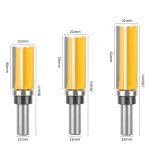 Woodworking router bit set four‑flute bearing‑guided structure for smooth wood edge trimming work