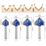 Tungsten Carbide V Woodworking Router Bit 1/4 Shank, Professional Trimmer Cutter for Aluminum Composite Board Grooving and Integrated Wall Bending - Image 2