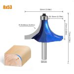 Woodworking Roundover Router Bit, R Chamfer Alloy Cutter for Edge Rounding & Trimming Machine - Image 2