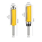 Bearing Trimmer Bit Set, Single Bearing Carbide Router Bits, Template Grooving & Trimming Woodworking Cutters - Image 2