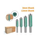 Carbide single bearing guided router bit set for profile copy grooving and wood edge trimming