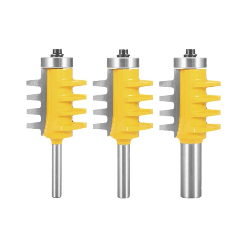 Taper Tooth Glue Joint Router Bit, Super Hard Alloy Woodworking Router Bit for Wood Splicing, Engraving Machine & Spindle Moulder (3) Superhard Alloy Taper Tooth Tenon Router Bit, Wood Panel Splice Milling Cutter for CNC Engraving and Wood Routing Machine - Image 1