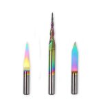 Tapered Ball Nose Bit, Tungsten Carbide Woodworking Router Bit for CNC Engraving, Plastic, Wood, Aluminum & PCB Machining