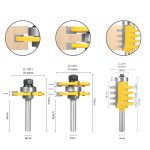 3Pcs Glue Joint Router Bit Set, 3-Tooth T-Type & Bevel Tooth Splice Joint Bit, Flooring Woodworking Router Bit - Image 2