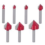 Tungsten Carbide 90 Degree V Woodworking Router Bit with 1/4 Shank, 3D Engraving Cutter for Aluminum Composite Board Grooving