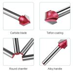 Tungsten Carbide 90 Degree V Woodworking Router Bit with 1/4 Shank, 3D Engraving Cutter for Aluminum Composite Board Grooving - Image 2