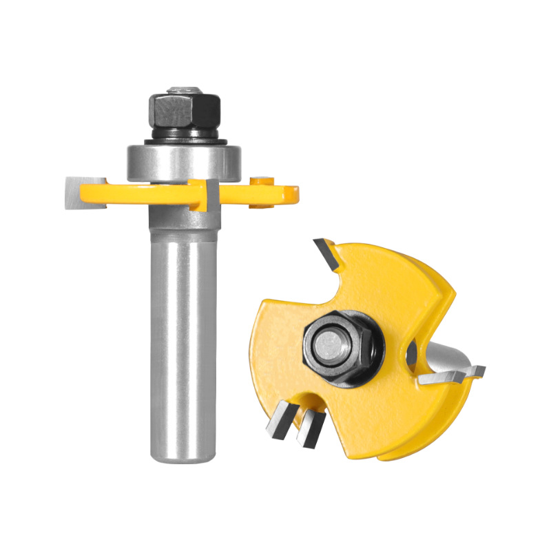 45-degree lock miter router bit with tungsten carbide teeth for wood panel joints