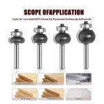 Tungsten Carbide Convex Round Router Bit, Edge Grooving Milling Cutter for Hidden Slots on Furniture and Plaques - Image 3
