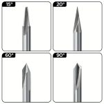 Tungsten Carbide V Engraving Router Bit, CNC Woodworking Router Bit for Engraving Wood, Plastic, Acrylic and Aluminum Composite Panels - Image 3