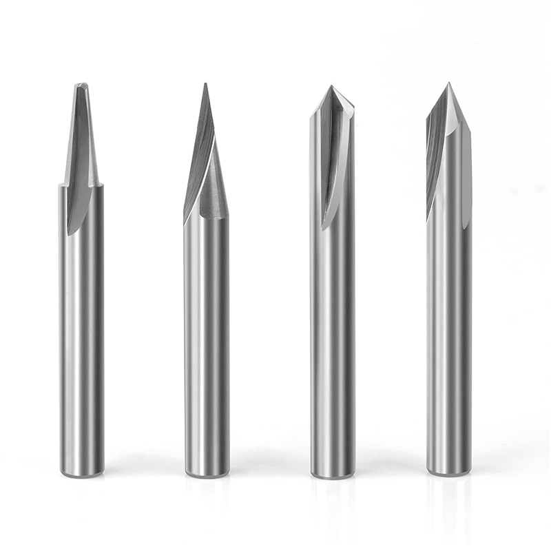 V engraving CNC woodworking router bit for aluminum plastic acrylic aluminum composite material wood engraving (3) Tungsten Carbide V Engraving Router Bit, CNC Woodworking Router Bit for Engraving Wood, Plastic, Acrylic and Aluminum Composite Panels - Image 1