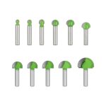 8mm Shank Green Round Nose Bits Semicircle Relief Carving Woodworking Router Bit for Engraving Machine Grooving