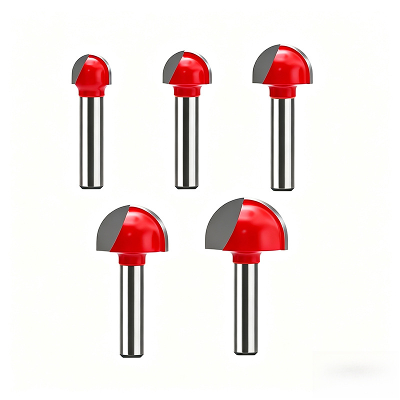 What Are Round Nose Bits Features, Functions and Woodworking Uses (5) 8mm Shank Carbide Ball Nose Round Nose Bits, Semicircle Lace Relief Woodworking Router Bit for CNC Engraving - Image 1