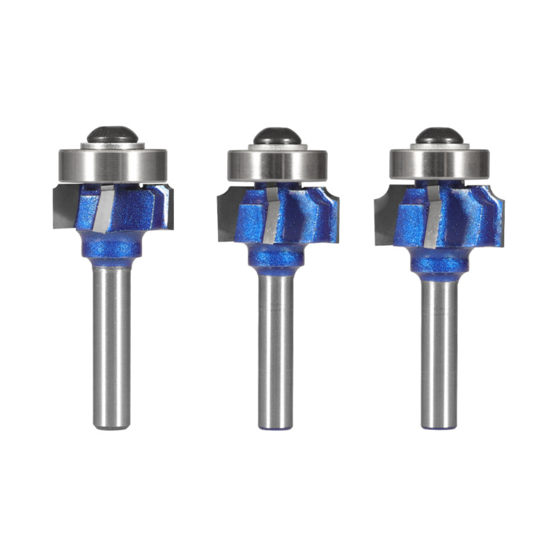 Wood edge banding roundover milling cutter 4-flute radius bit close-up (3) Four Flute Roundover Milling Cutter, Wood Edge Banding R Chamfer Router Bit - Image 1