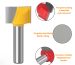 Router bit maintenance view of a bottom cleaning cutter and coatings