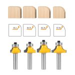 Yellow Coated 8-Shank Roundover Bit Kit, Wood Radius Edge Chamfer Router Bit for Wood Trimmer - Image 2