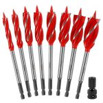 4-Flute Spiral Auger Bit, Hex Shank Wood Drill Bit