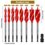 4-Flute Spiral Auger Bit, Hex Shank Wood Drill Bit - Image 4