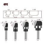 Bearing Double Arc Round Bottom Router Bit, Tungsten Carbide Woodworking Cutter - Image 2