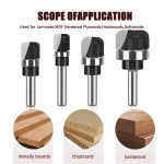 Bearing Double Arc Round Bottom Router Bit, Tungsten Carbide Woodworking Cutter