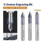 V-Groove Engraving Router Bit, Tungsten Carbide CNC Cutter
