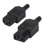 10A 250V Black IEC C13 Female Plug Connector Three-Prong Socket Pure Copper