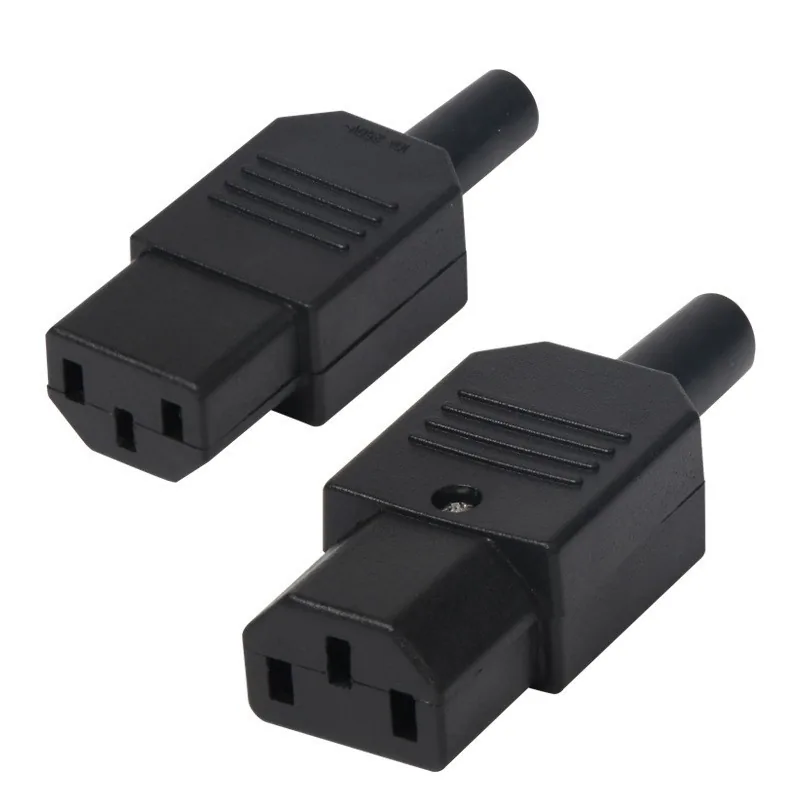 ac-004 10A 250V Black IEC C13 Female Plug Connector Three-Prong Socket Pure Copper - Image 1