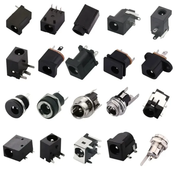 DC Power Connector Socket, 5.5x2.1mm and 3.5x1.3mm DC Female Plug