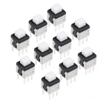 Supply 5.8*5.8*7.5 flat-head vertical plug self-lock push button switch, heat-resistant four-foot button