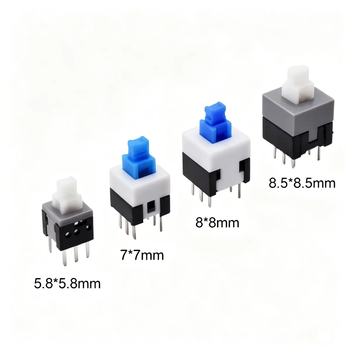 self-005 Self-locking and non-self-locking switches 5.8*5.8/7/8/8.5*8.5, single row and double row, with sound and without sound, 2-pole and 3-pole - Image 1